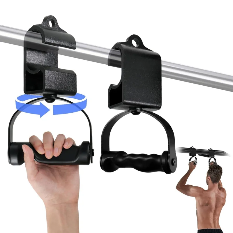 Rotating Pull-Up Handles-Ergonomic Exercise Handle for LAT Pulldown Attachments Barbell Handles for Strength Training Workout