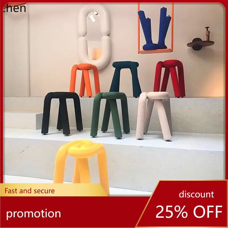 CZ Simple Modern Bent Tube Chair Single Chair Model Room Creative Irregular Shape Clothing Store Stool