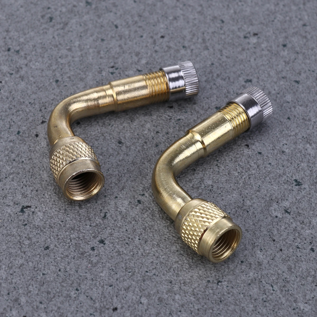 

2 pcs 90 Degree Brass Air Tyre Valve Extension Adapter Easy Install Dust Cap For Car Truck Motorcycle Universal Tire