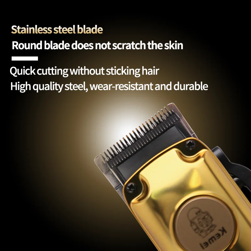 Kemei-máquina para cortar cabello eléctrica para hombre, cortadora de pelo inalámbrica profesional, recortadora de ajuste de precisión, KM-510 con pantalla LCD