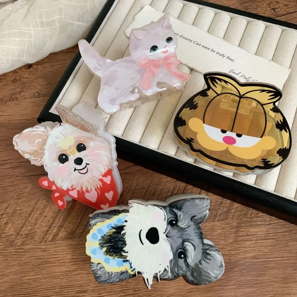 

Fashion Acrylic Animal Cat Dog Hair Claws Cartoon Funny Tiger Head Hair Clips Ponytail Holder For Women Girls Hair Accessories
