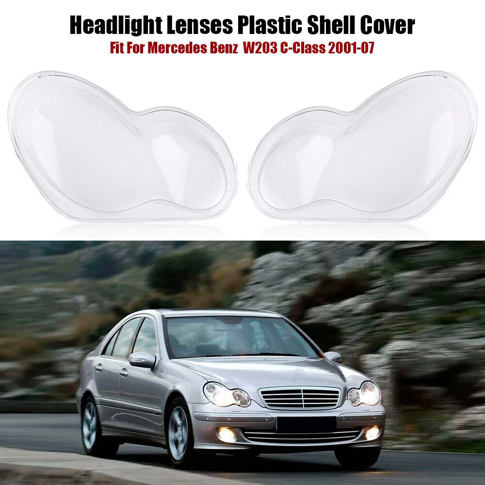 

1 Pair Headlights Clear Lens Lampshade Cover For Mercedes Benz C-Class W203 2001-2007 Headlamp Shell Lenses Car Accessories