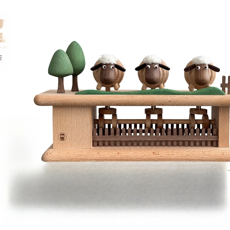 

Creative Wooden Ornament Three Sheep Craft Art Novelty Gift