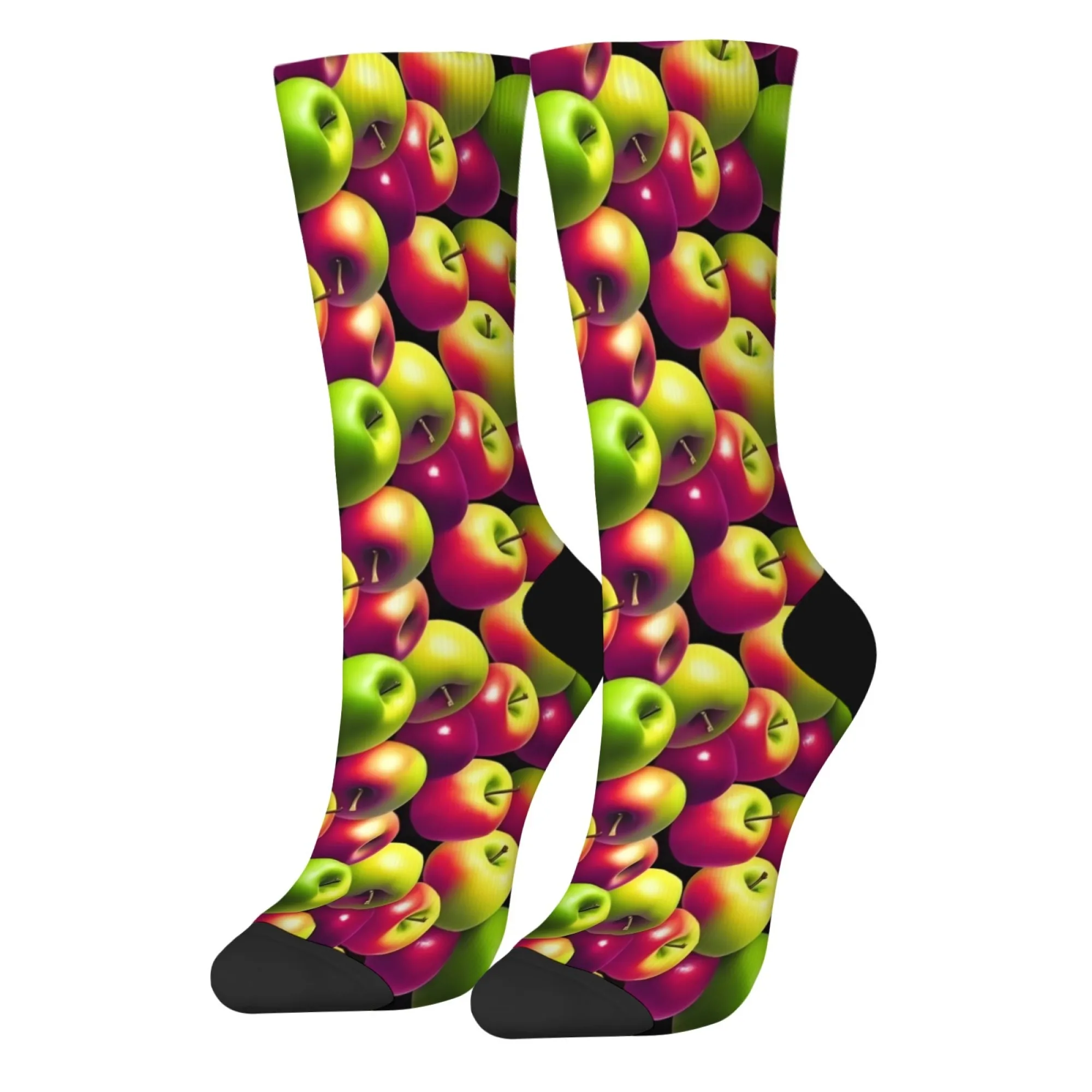 Happy Funny Apple Novelty Cute Socks Harajuku Retro Hip-Hop Trend Men's Socks Comfortable Warm Non-slip Casual Sports Socks Gift