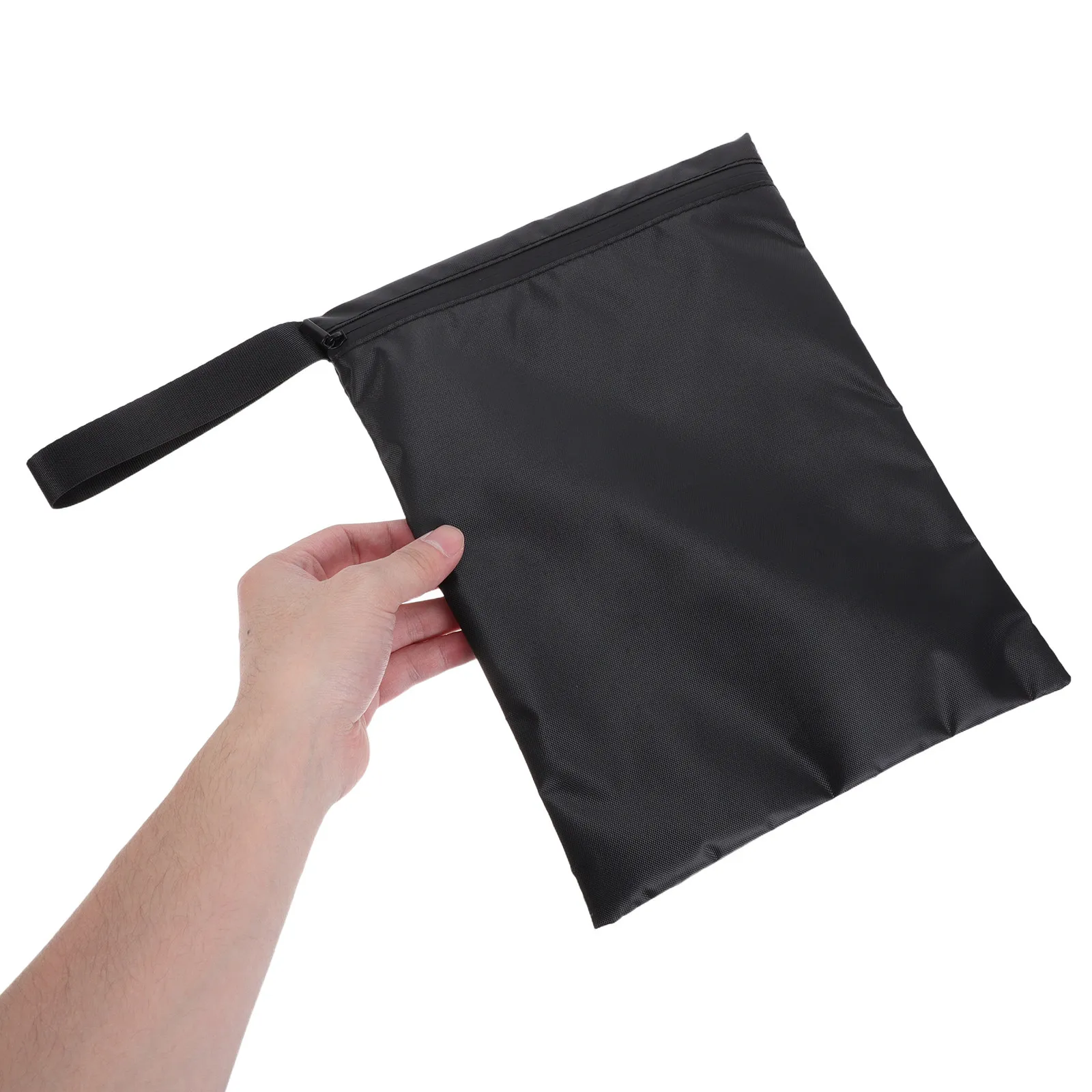 2Pcs Waterproof Wet Dry Bag Reusable Storage Pouch Black with Handle for Swim Beach Gym Travel Baby Cloth Diapers Organizer