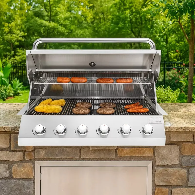 

Modern Premium Built-In Gas Outdoor Grill BBQ for Home and Outdoor Kitchen for Football Fan Zone