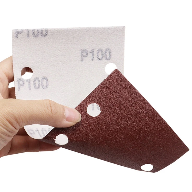 652F 8 Hole Flocking Sandpaper Rectangular Self-adhesive Polishing Angle Grinder Sandpaper Hook and Loop Pads Woodworking