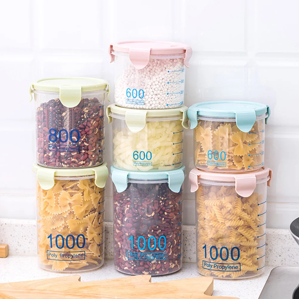 

Airtight Leakproof 600ml Blue Food Storage Containers Dry Cereal Snacks Plastic Bottle Square Stackable Transparent Dishwasher