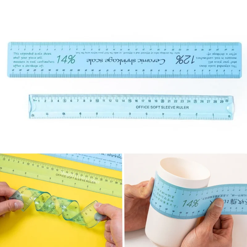 

2 шт., набор керамических усадочных весов, пластиковая мягкая линейка, сделай сам, керамическая форма, многофункциональный измеритель для рисования, керамические инструменты