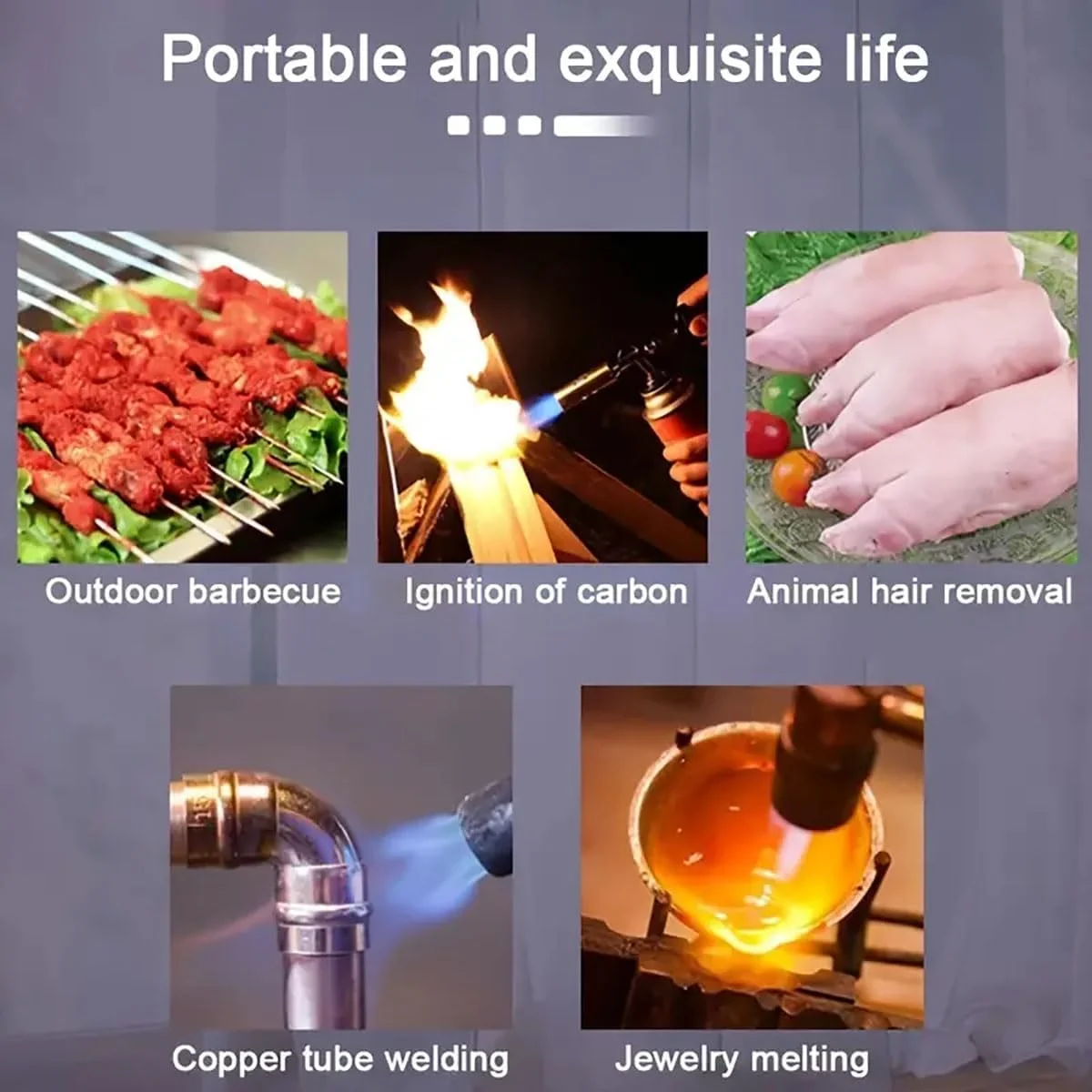 Portable Flame Gun Multifunctional Barbecue Torch Burner For Camping BBQ Desserts, Soldering, Cooking Heating Tool