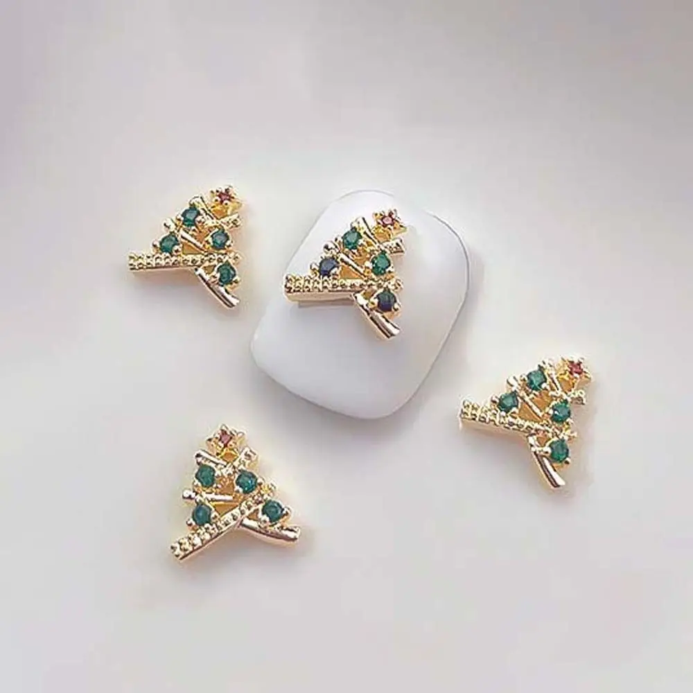 Christmas Tree Manicure Accessories Snowflake Nail Rhinestones Christmas Nail Drills 3D Nail Jewelry Christmas Nail Decorations 3