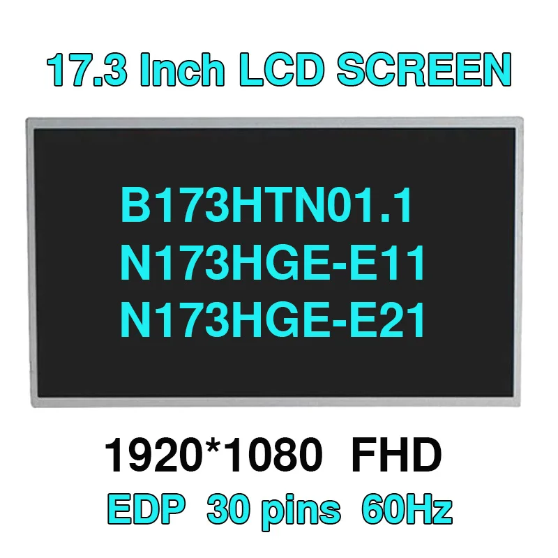 Painel Lcd do Portátil para Asus B173htn1.1 Cabe N173hge-e11 N173hge-e21 G74sx-a1 Fx71 Msi Gl72 Gp72 Gs70 Ge72 Ms1795 30 Pinos 173 o