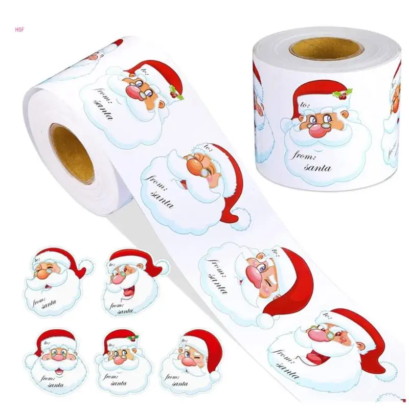 600PCS Christmas Labels Self-Adhesive Christmas Wrapping Labels 2.8inch Christmas Name Sticker for Present Box Cards