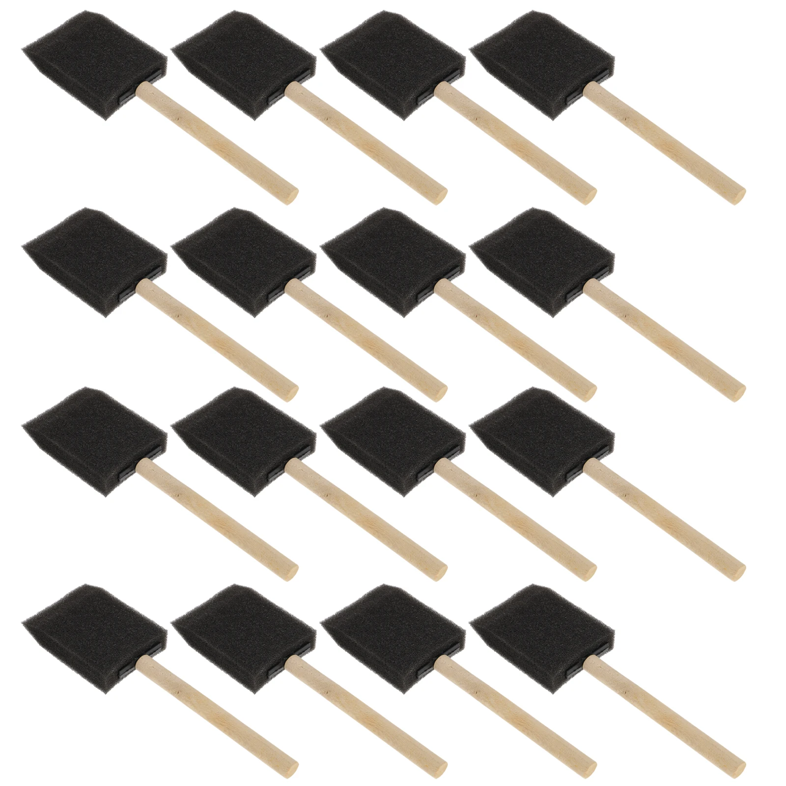 

16pcs Black Sponge Brushes 2 Inch Kids Drawing Tools Ideal for Painting Crafts Easy to Control Wooden Handle Great Gift