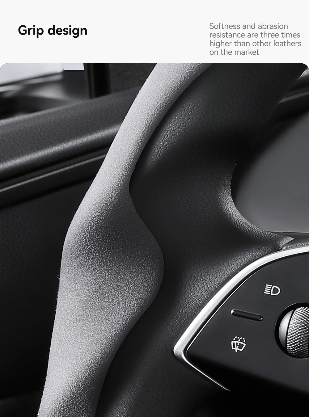 Lenkradabdeckung aus Carbonfaser-Optik, Sportlenkrad, rutschfeste Hülle, universell passend für Tesla Model 3 und Y, ideal für Autofahrten. – Detail 8