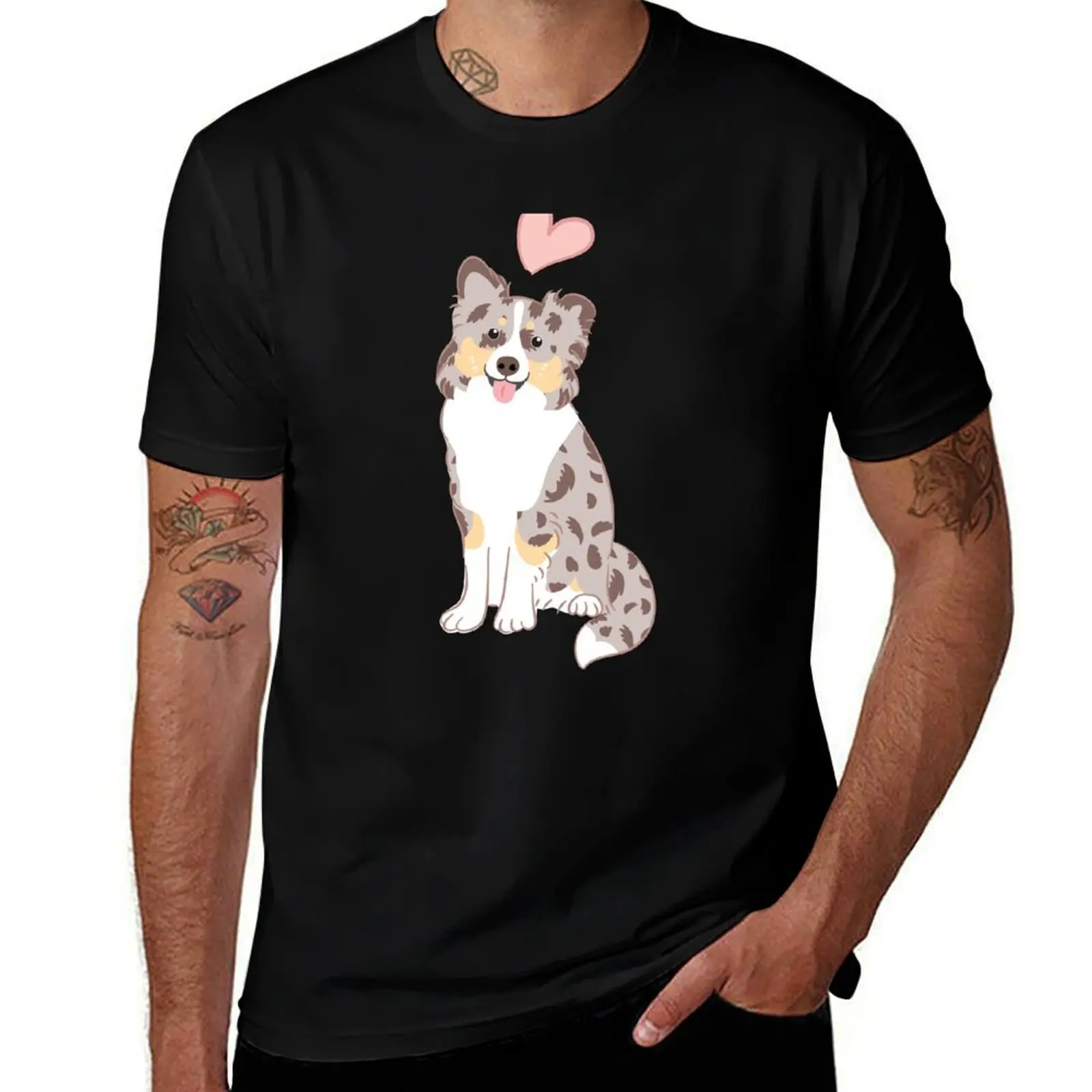 Camiseta LOVE Red Merle Tricolor Border Collie, camiseta ligera para senderismo