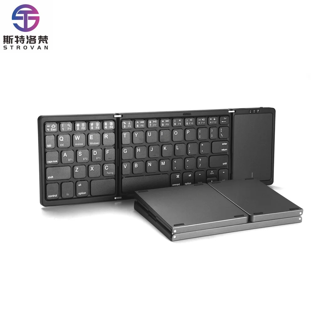 

BT 5.1 Portable Mini Keyboard with Touchpad Black Small Keyboard for Phone Tablets & -B089T New duct