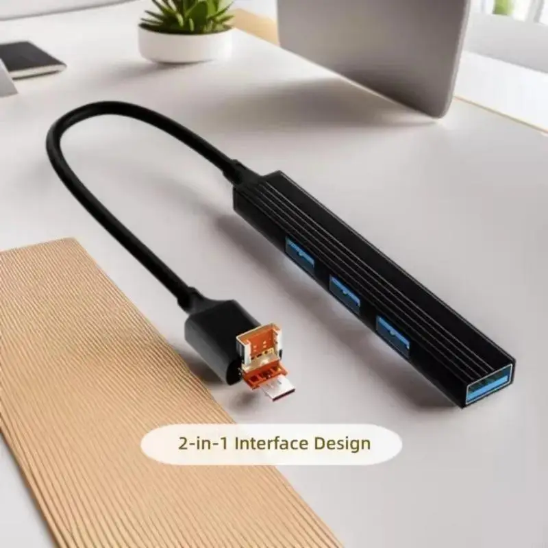 USB Splitter Compactly USB Adapter With Type C And USB3.0 Port For Multi Device Connection F19E
