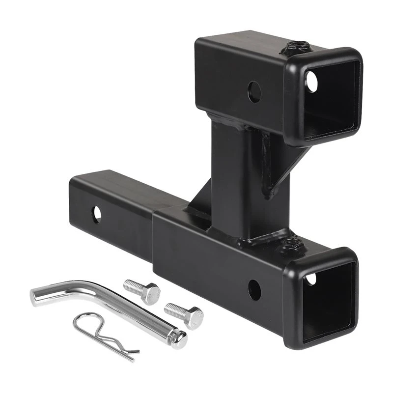 N26R-GTW 2 Inch Double Hitch Receiver Trailer Dual Hitch Extension Riser Adapter 9.84 Inch Max Length 3000KG