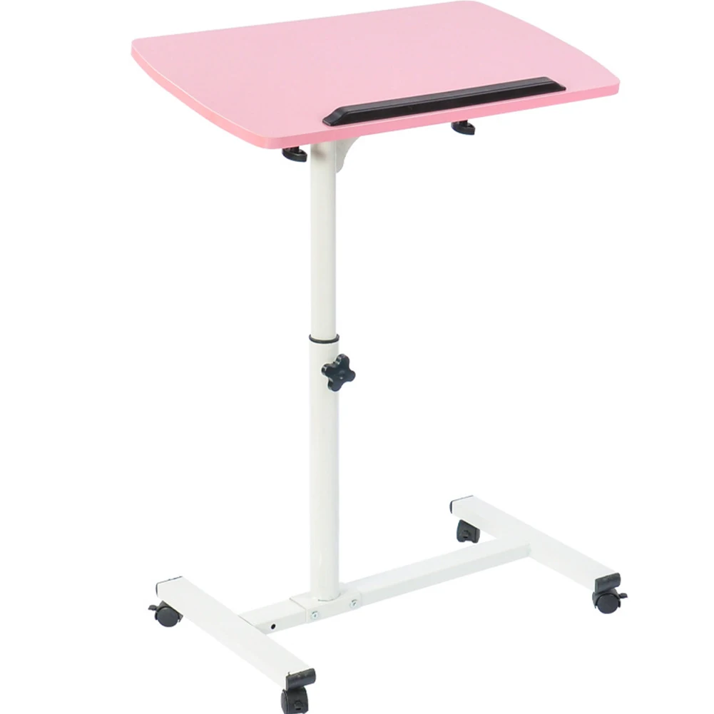 Portable Laptop Desk Pink Multifunctional Removable Laptop Desk with Wheels Bed Sofa Books Snack
