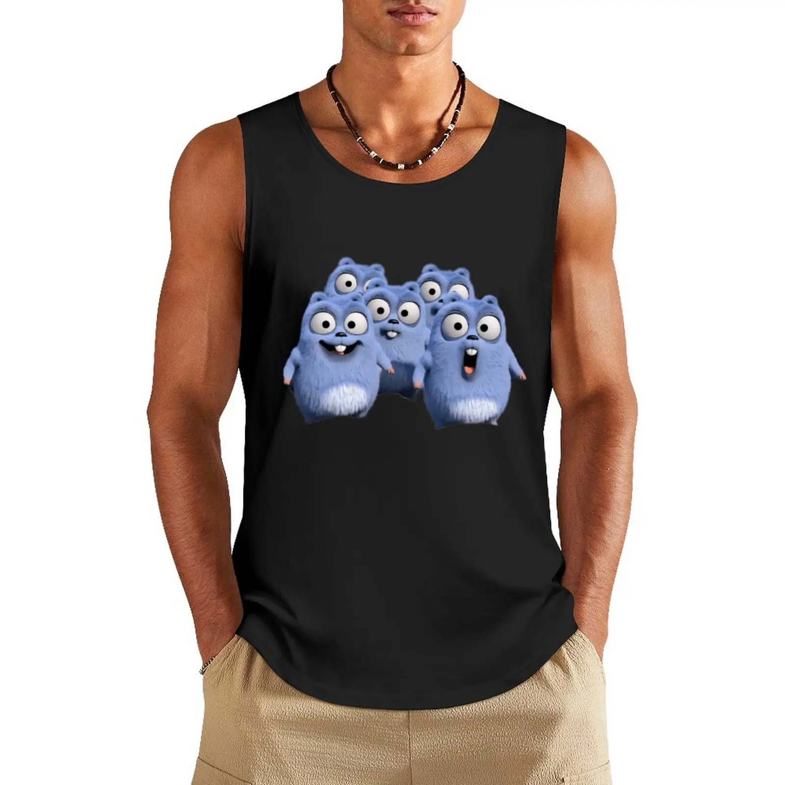 

Grizzy and The Lemmings Tank Top Men sleeveless tee Clothing mens gym clothes Men's gym clothing