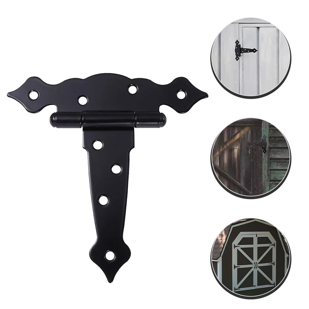 Door Hinge Black Heavy Duty Strap Farm Gate for Yard Hinges Wooden Fences Iron Wrought Hardware Barn Gates