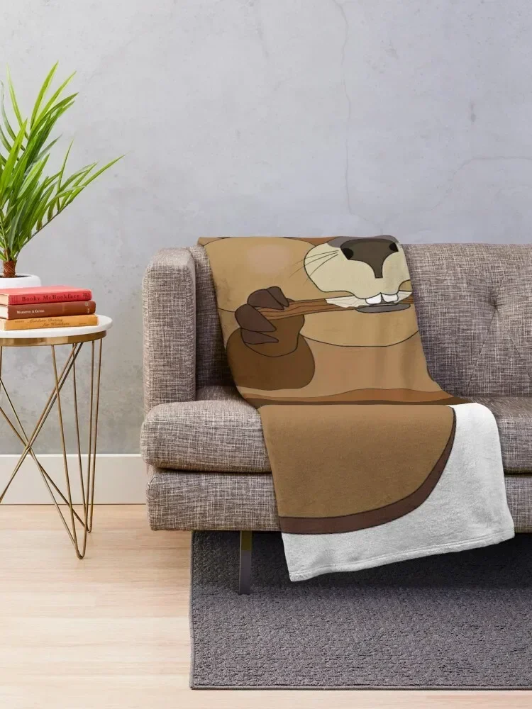 Bucky Beaver Throw Blanket Decorative Sofas anime Shaggy Blankets