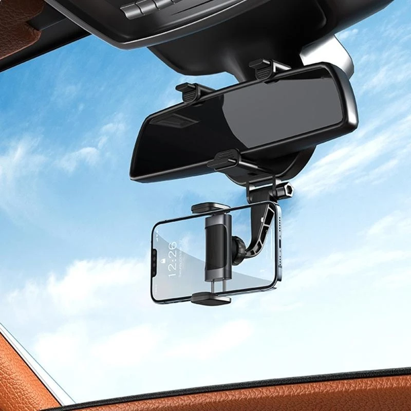 K0EA 백미러 전화 홀더 실리콘 패드가있는 자동차 백미러 마운트 전화