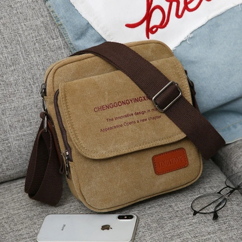 

Vintage Canvas Men's Shoulder Bag Small Casual Messenger Sports Male Crossbody Fashion Handbag