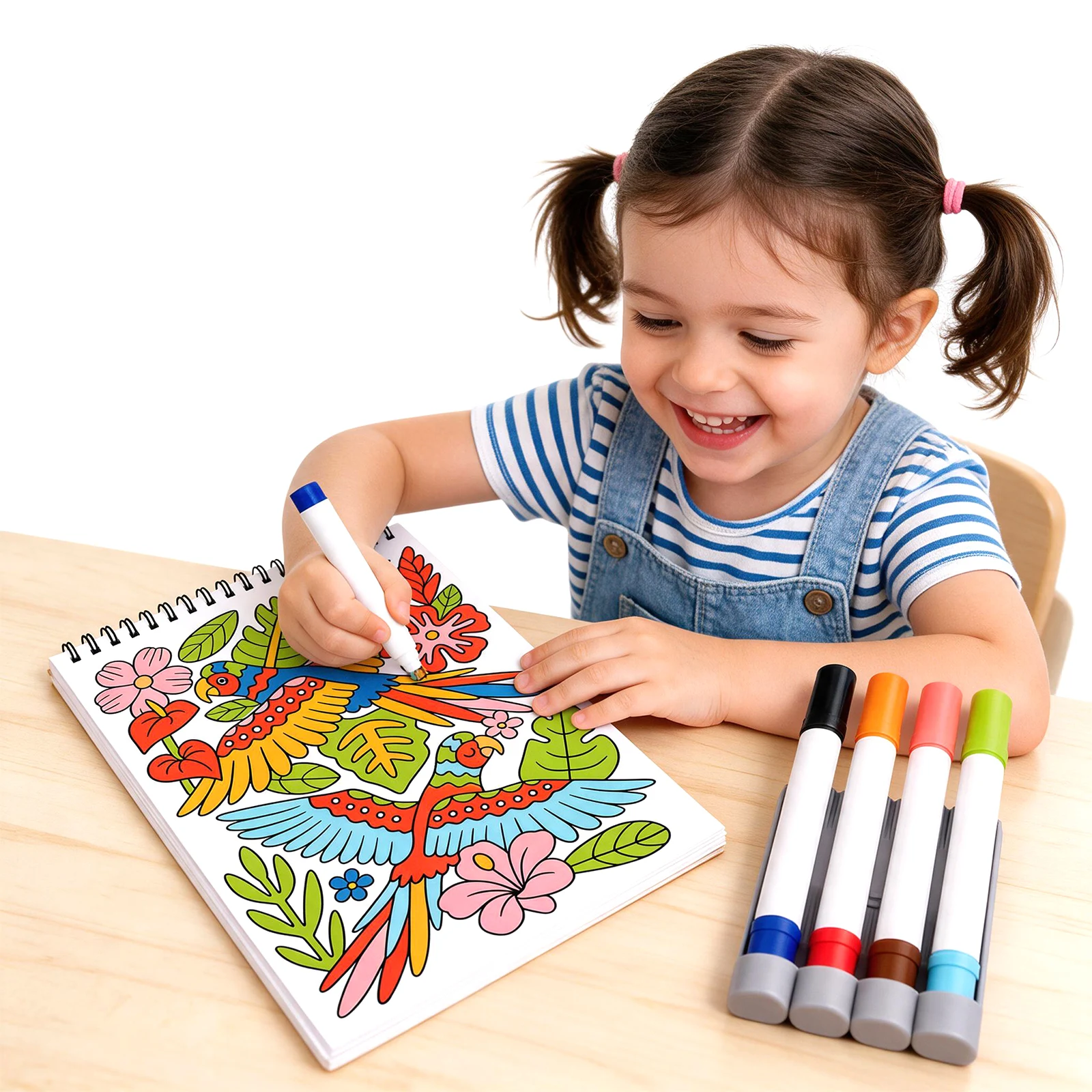 MindArt Groove Pattern Coloring Book with Dual-Tip Markers 20 Meditative Art Pages