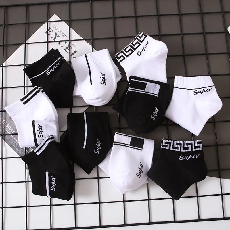 Simple Sport Socks Unisex Summer Trendy Short Cotton Socks Anti-Odor Sweat Absorbent Korean Style Versatile Socks for Men And...