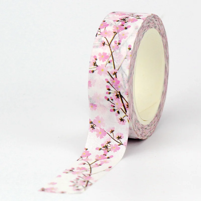 NEW Bulk 10pcs/Lot Decorative Beautiful Pink Plum Bossom Washi Tapes for Journaling Adhesive Masking Tape Cute Stationery