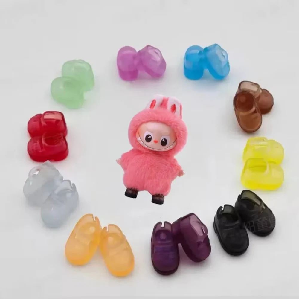 Mini zapatos de muñeca para 10cm Labubu 4,0, Pin de los monstruos para la serie Love, accesorios de ropa para muñecas, ropa de muñeca de peluche