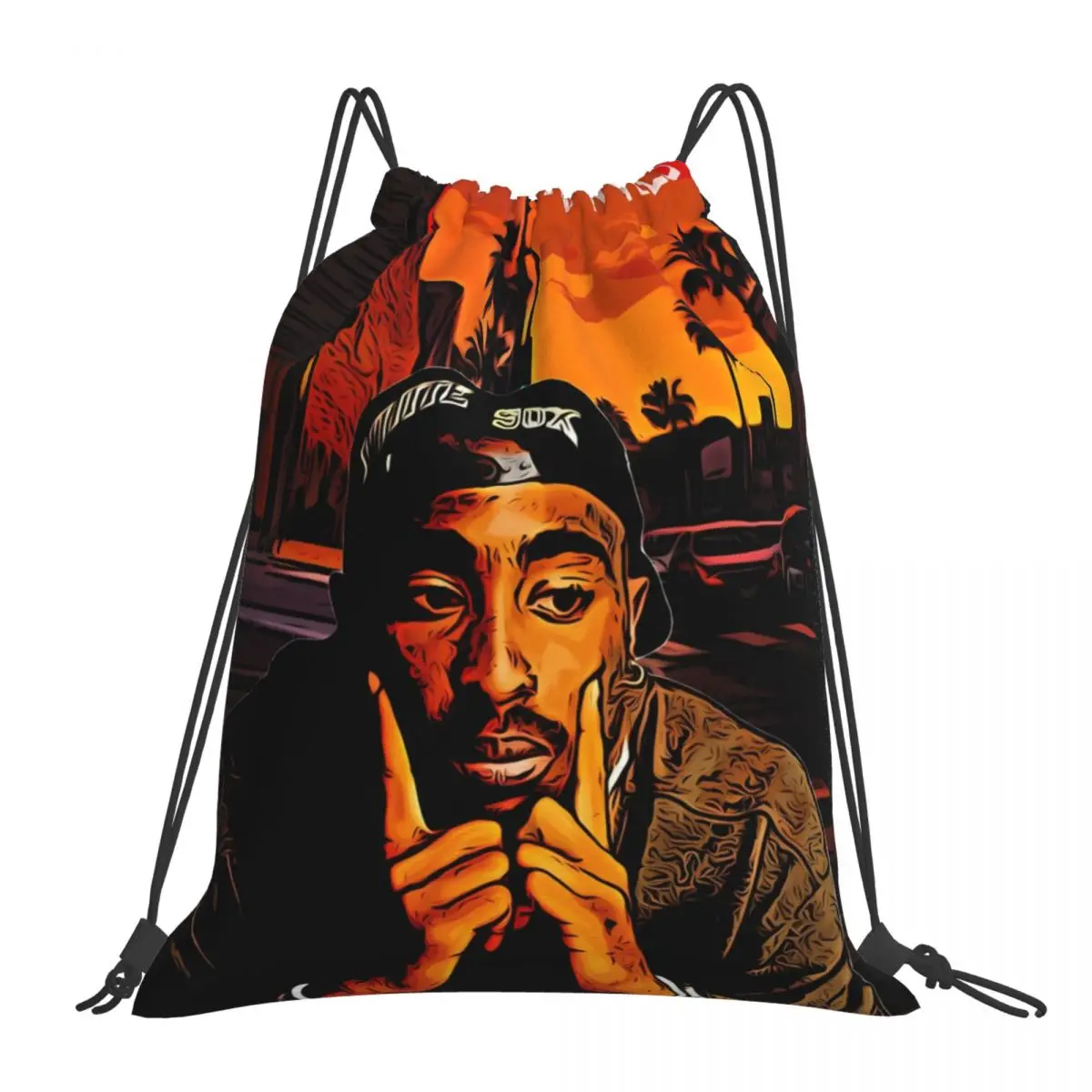 Drawstring Bag Tupac 2pac Travel Backpack Student Storage Bag School Bag