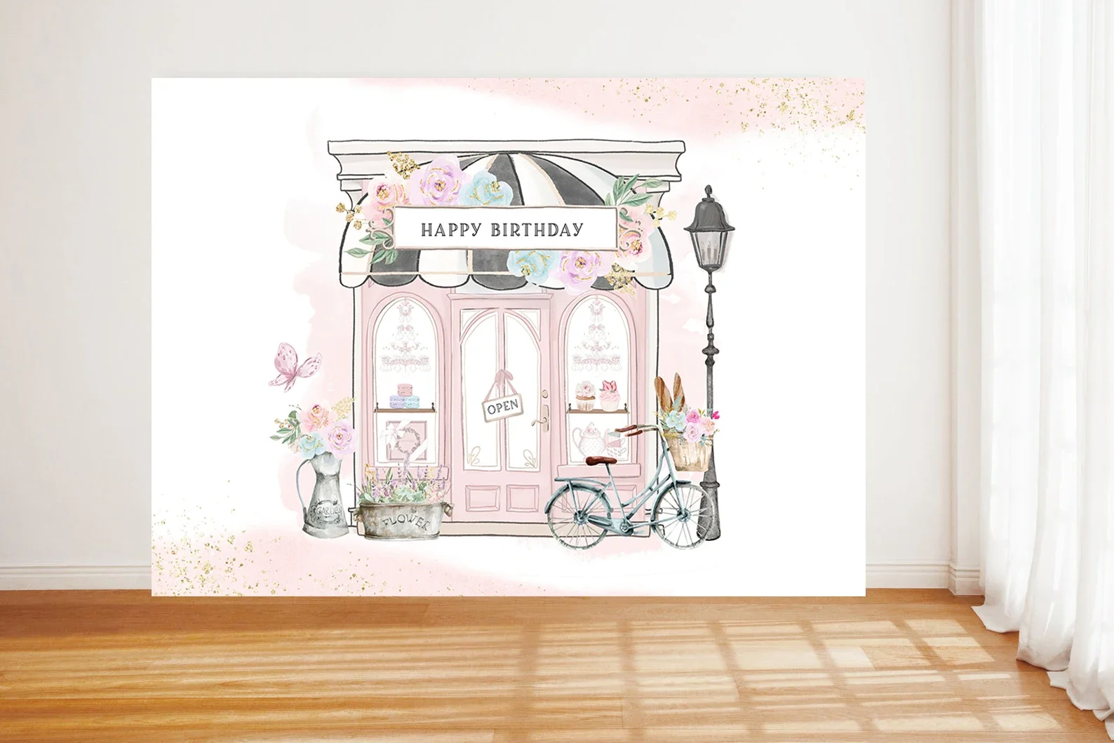 Girl Birthday party Backdrop Photography Banner Paris French Parisian Cafe Tea Oh La La Patisserie Background Poster Decoration