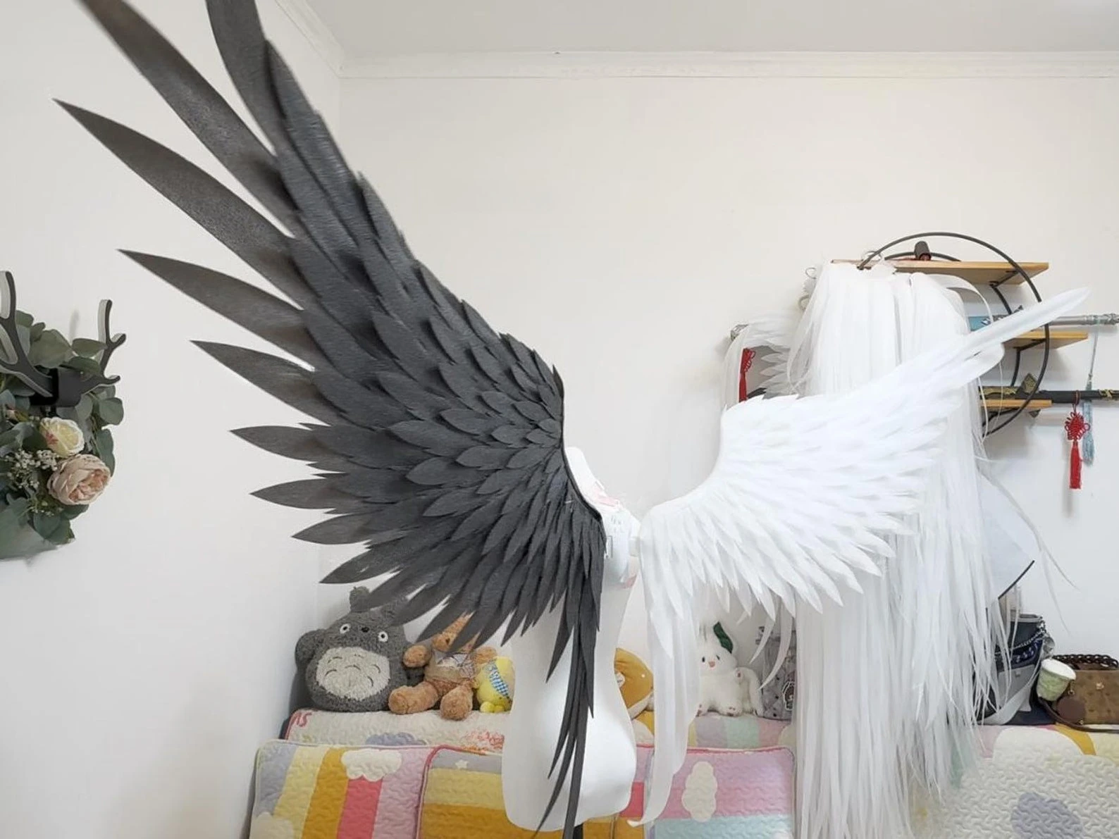 Electric Powered 2-Wing Angel Wings for Cosplay Dark Angel Fantasy Costume Photoshoots Events Celestial Wings Bridal Accessories