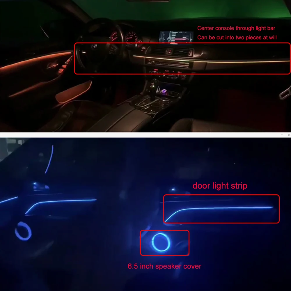 18 in 1 RGB LED 64 Colours Car Interior Ambient Light Modification App Control DIY Dashboard Door Symphony Decorate Lights