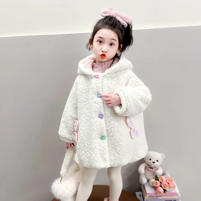 

Kawaii Hello Kitty Sanrio Children Cute Cartoon Comfortable Warm Jacket Plush Coat Blouse Sportswear Christmas Gifts for Kids