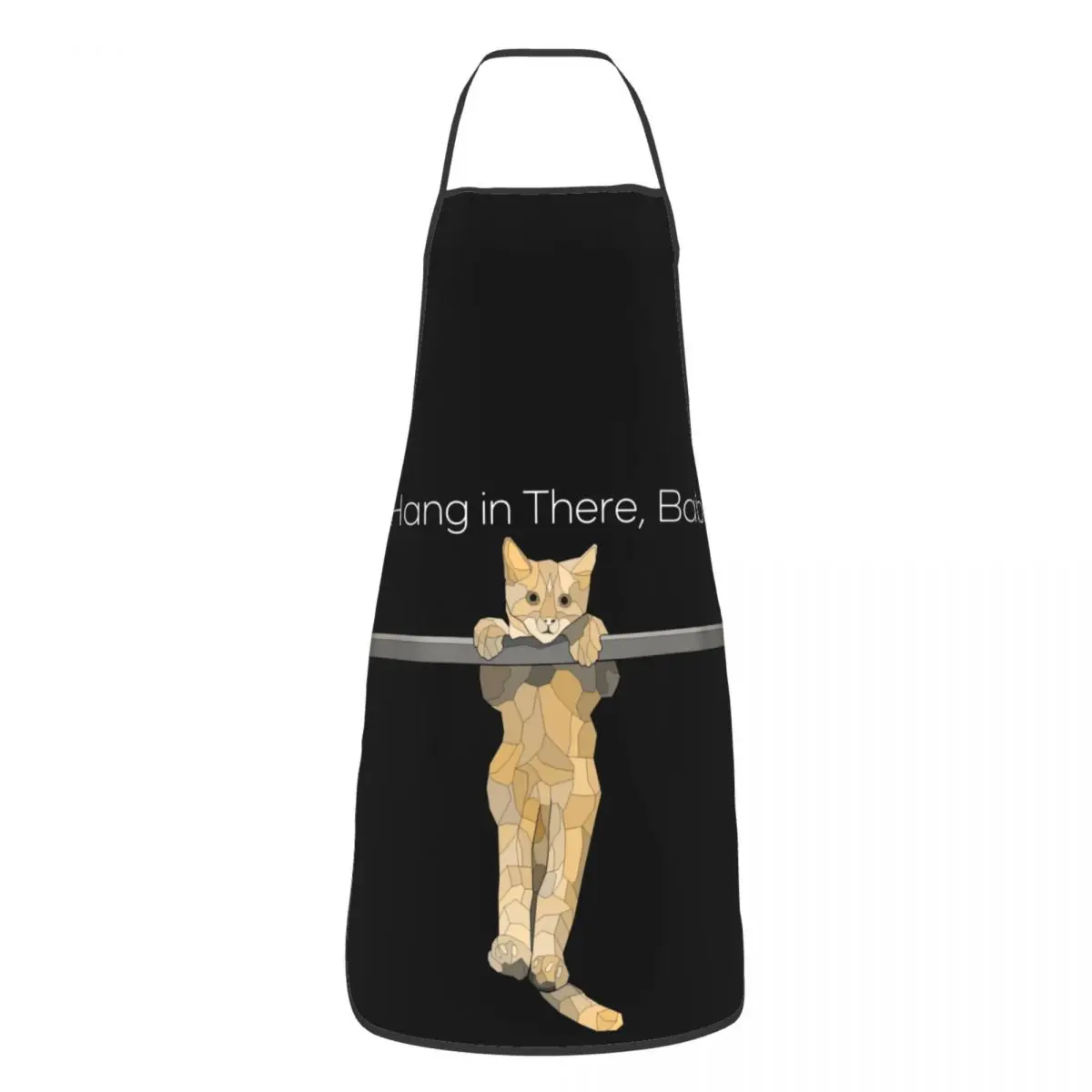 Custom Funny Cat Hang In There Poster Bib Aprons Men Women Unisex Kitchen Chef Tablier Cuisine for Cooking Baking Gardening