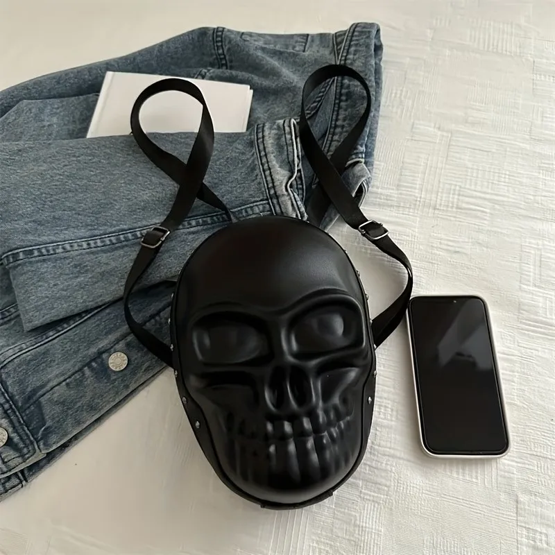 Gothic-Style Skull Backpack, Large-Capacity Backpack, Suitable for Daily Use, Unisex