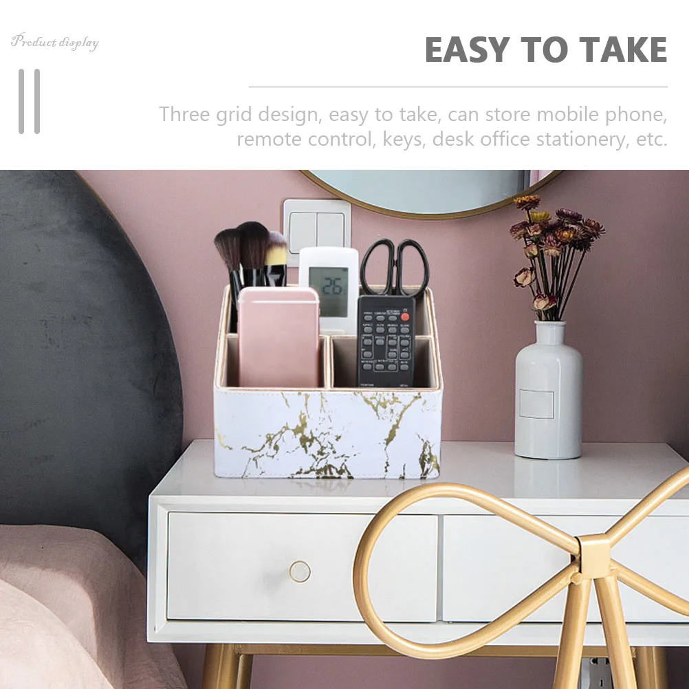 

Remote Control Storage Box Stationary Holder for Table Compartment Organizer Multifunction Desk Flannel Desktop
