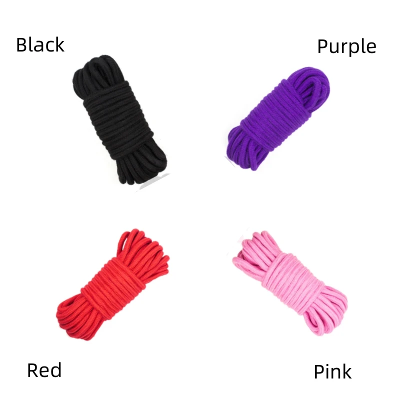 Accesorios exóticos Shibari de Bondage, cuerda suave para hombres y mujeres, fetiche, esclavo, juego de rol, carpeta, sujeción, atado táctil, diversión, 4 colores