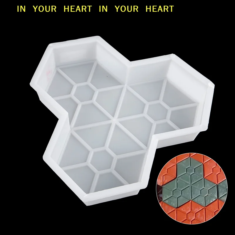 【X】DIY  Leaf Path Maker Concrete Molds Garden Pavement Road Paving Brick Mould