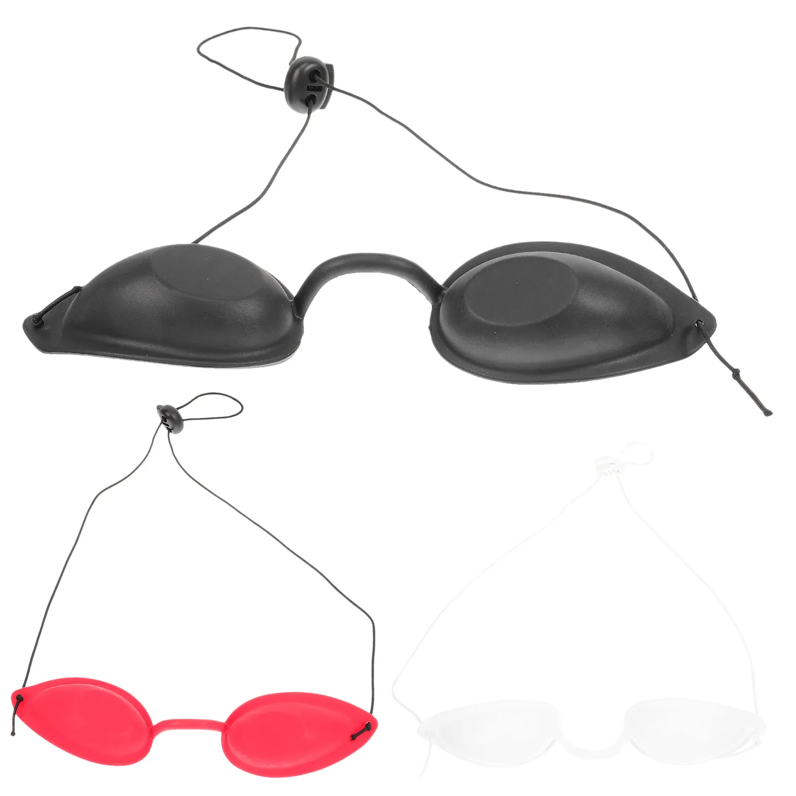 3Pcs Eye Protection Blackout Goggles Adjustable Elastic Tanning Eye Protection Safety Glasses Sunbathing Beach Holiday Goggles