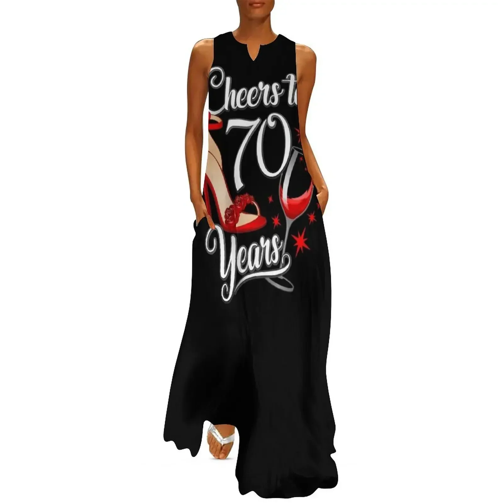 

70th Birthday. Cheers to 70 years women’s, ladies Long Dress dresses for woman prom dresses 2025 summer dress daily Dress