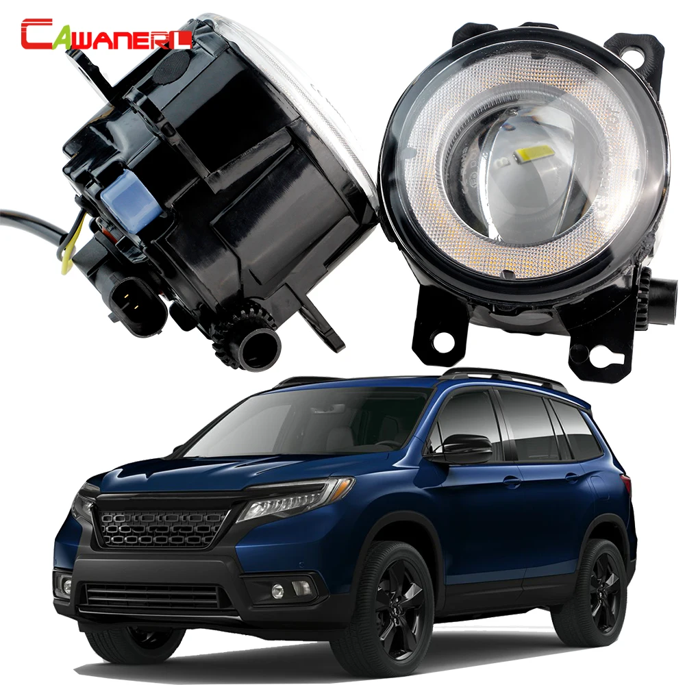 

2 шт. светодиодные противотуманные фары Angel Eye DRL для Honda Passport 2019 2020 2021 30 Вт H11 Автомобильные левые + правые противотуманные фары дневного света 12 В