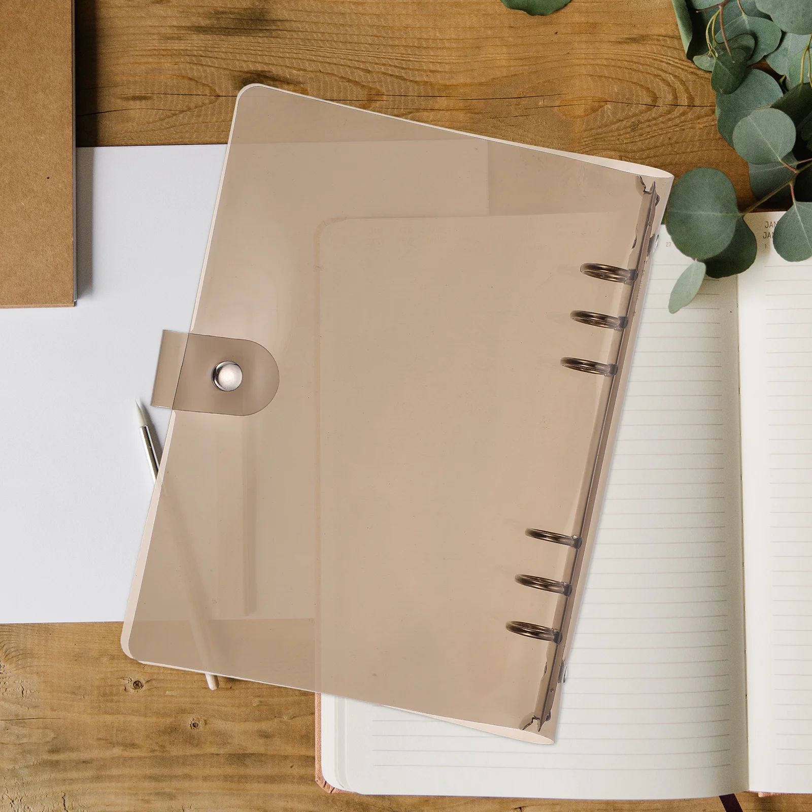 1 pz Custodia per raccoglitore a fogli mobili Custodia protettiva in plastica per blocco note a 6 fori per manuale Organizzatore Cartella di archiviazione Divisore indice