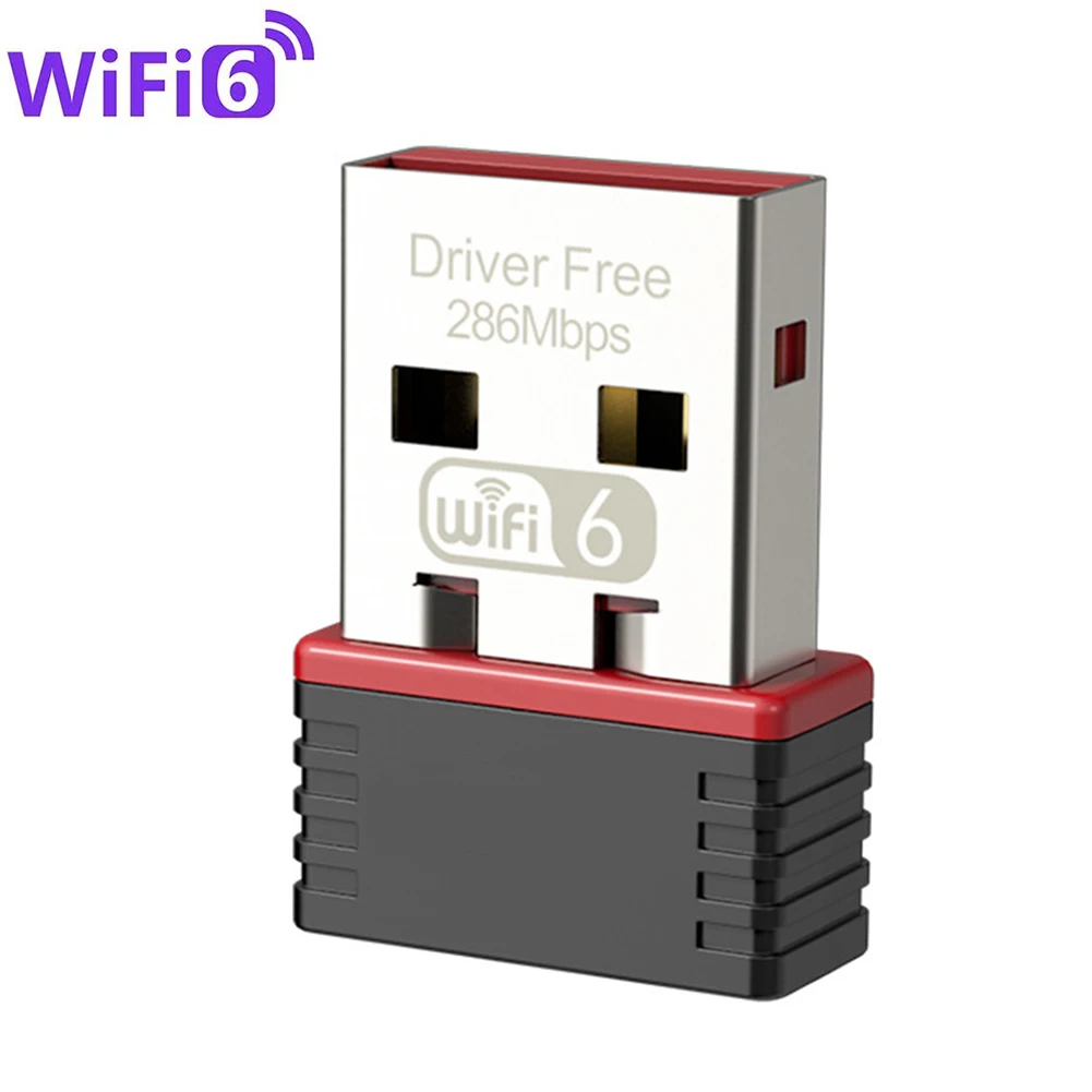 

WiFi6 USB Adapter 286Mbps Wireless Network Card Free Drive 2.4Ghz USB Dongle 802.11ax WiFi Lan Adapter Driver Free For PC Laptop