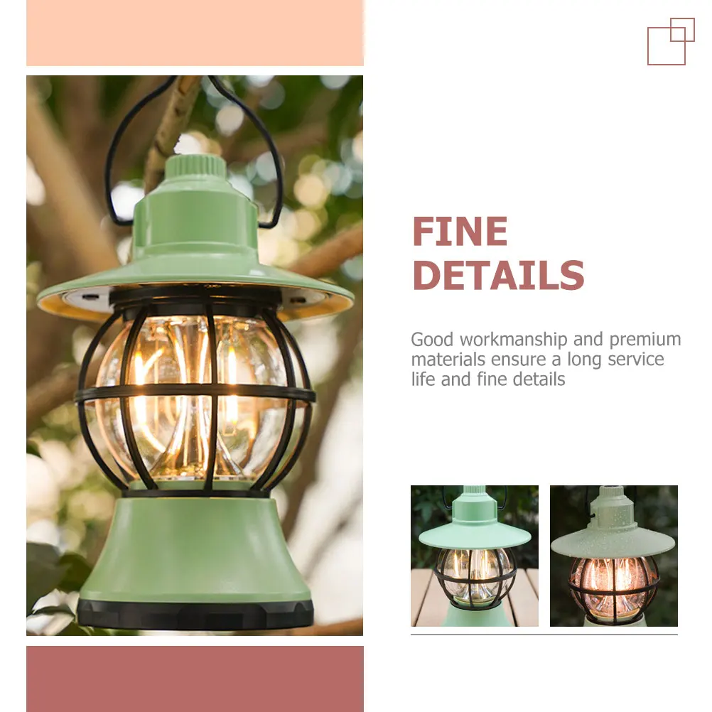 

Vintage Style Camping Light Portable Led Tent Lamp Outdoor Survival Lamp Hanging Design Multi-Function Emergency Light For