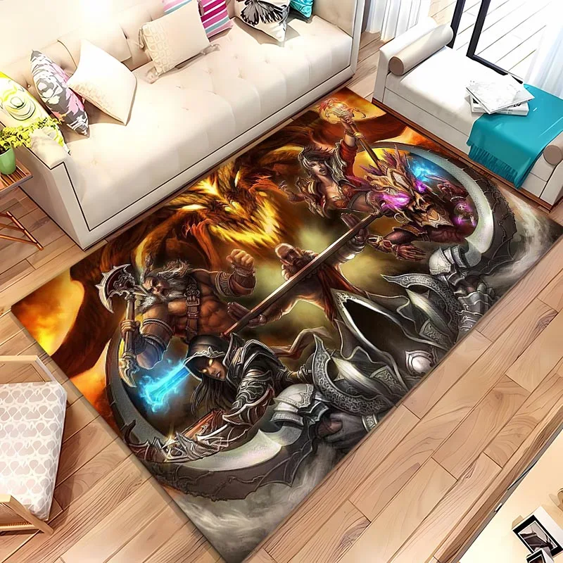 Blizzard Diablo Area Carpet,Living Room and Bedroom Household Items, Children's Room Sofa Mat, Doormat Floor Anti-slip Rug, Gift